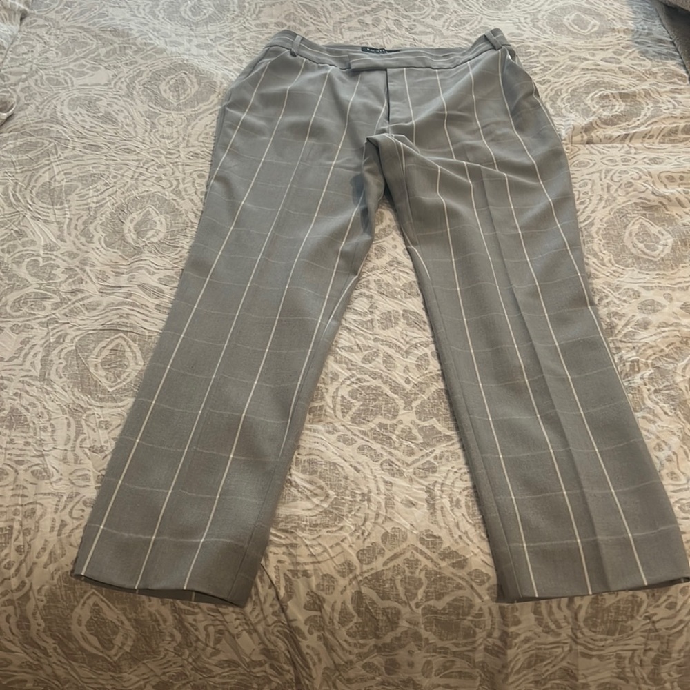 Rachel Roy gray and white striped pants
